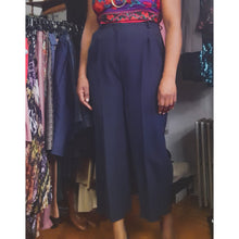 Load image into Gallery viewer, Antonio Beradi Navy Highwaist Pleat Trousers Size 42