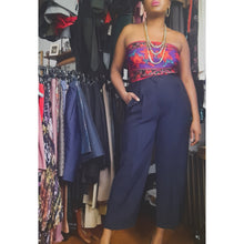 Load image into Gallery viewer, Antonio Beradi Navy Highwaist Pleat Trousers Size 42