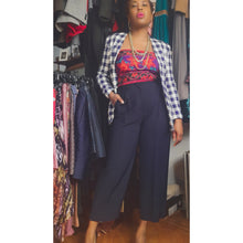 Load image into Gallery viewer, Antonio Beradi Navy Highwaist Pleat Trousers Size 42