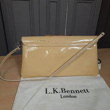 Load image into Gallery viewer, L.K. Bennett "Leola"  Patent Leather Convertable Shoulder Bag/ Clutch Tan
