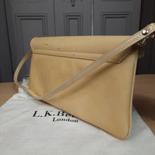 Load image into Gallery viewer, L.K. Bennett "Leola"  Patent Leather Convertable Shoulder Bag/ Clutch Tan