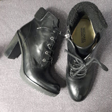 Load image into Gallery viewer, Micheal Kors Black Heel Combat Boot With Rubber Outsole Size 11