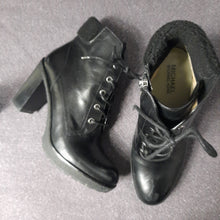 Load image into Gallery viewer, Micheal Kors Black Heel Combat Boot With Rubber Outsole Size 11
