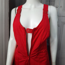 Load image into Gallery viewer, Red 1970s SKYR Vintage Overall Snow Ski Pants, Red Size S