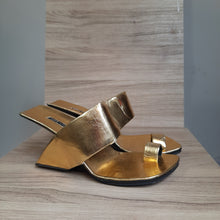 Load image into Gallery viewer, United Nude Gold Porn Toe Heels Size 36