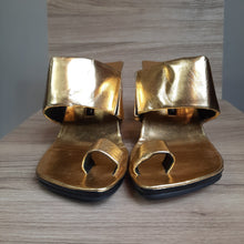 Load image into Gallery viewer, United Nude Gold Porn Toe Heels Size 36