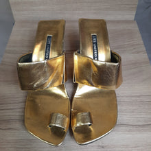 Load image into Gallery viewer, United Nude Gold Porn Toe Heels Size 36