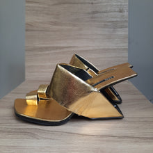 Load image into Gallery viewer, United Nude Gold Porn Toe Heels Size 36