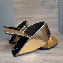 Load image into Gallery viewer, United Nude Gold Porn Toe Heels Size 36