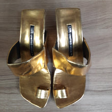 Load image into Gallery viewer, United Nude Gold Porn Toe Heels Size 36