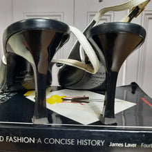 Load image into Gallery viewer, St. John Open Toe Heels Black and White Shoes Size 7 1/2