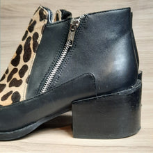 Load image into Gallery viewer, Design Lab Druria Calf Hair Side Zip Moto Bootie Size 40