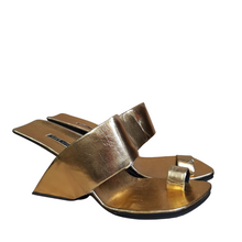 Load image into Gallery viewer, United Nude Gold Porn Toe Sandals - Preowned - Lucille Golden - Vintage