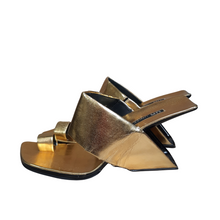 Load image into Gallery viewer, United Nude Gold Porn Toe Heels Size 36