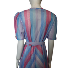 Load image into Gallery viewer, 1970's Diagnoal Stripe Dress Size M