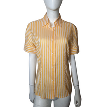 Load image into Gallery viewer, Vintage - Silk Blouse - Yellow Stripe - Tops - Genny - Lucille Golden