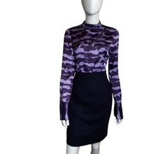 Load image into Gallery viewer, Monika Chiang Purple Cloud Print Silk Blouse