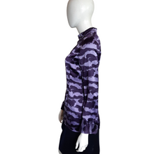Load image into Gallery viewer, Monika Chiang Purple Cloud Print Silk Blouse