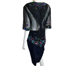 Load image into Gallery viewer, Laurence Kazar New York Beaded Bodice Blouse Size L