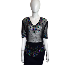 Load image into Gallery viewer, Vintage - Sequin - Silk - Blouse - Lawrence Kayzar-Lucille Golden Vintage