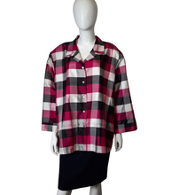 Load image into Gallery viewer, Notations Woman Silk Check Blouse size 3X