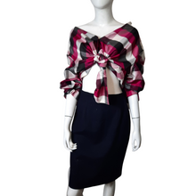 Load image into Gallery viewer, Notations Woman Silk Check Blouse size 3X