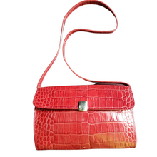 Load image into Gallery viewer, Vintage Ralph Lauren Embossed Croc Shoulder Bag