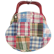 Load image into Gallery viewer, Vintage Plaid Purse with Tortoise Bakelight Handle
