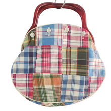 Load image into Gallery viewer, Vintage Plaid Purse with Tortoise Bakelight Handle