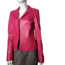 Load image into Gallery viewer, Pink Leather Blazer Jacket Size M