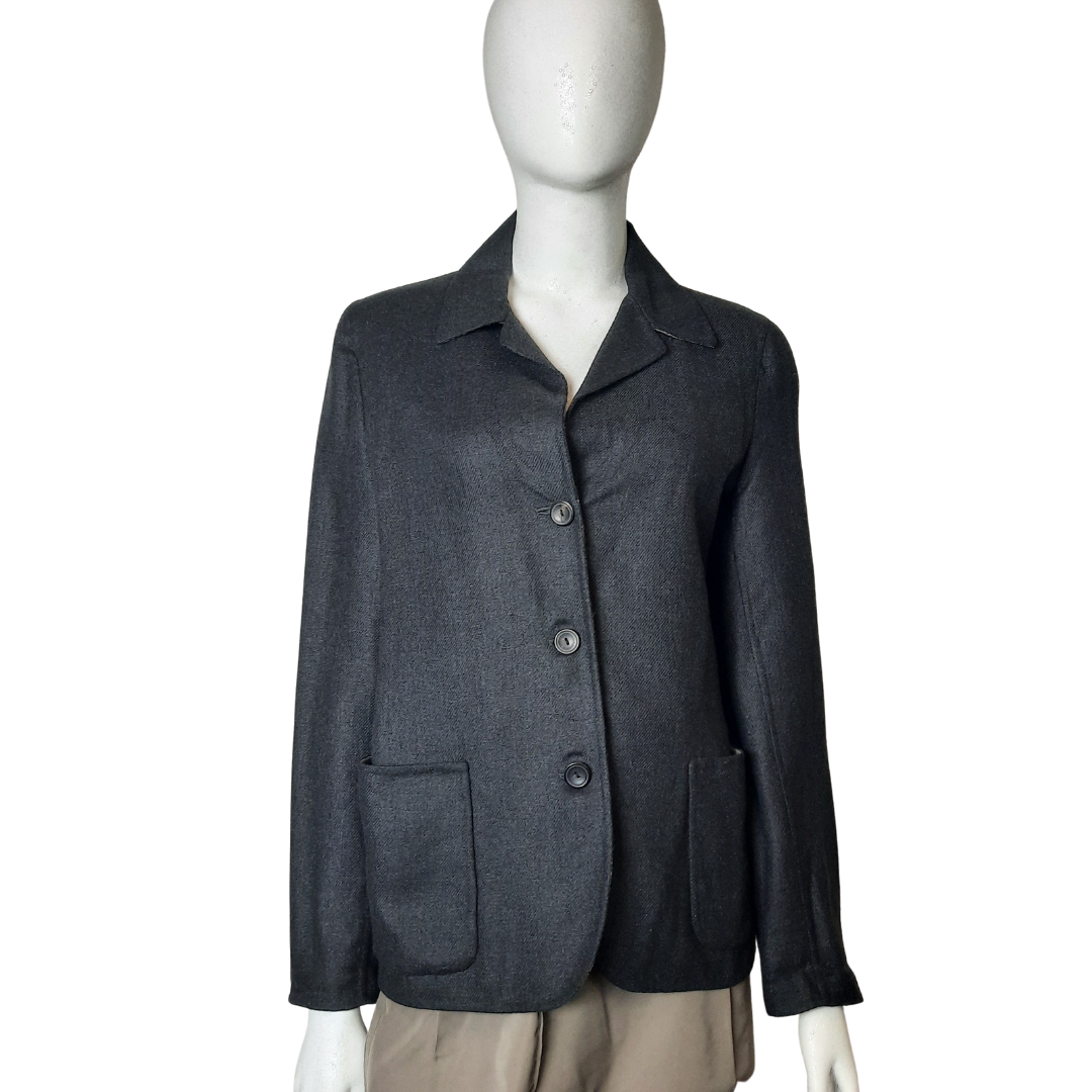 Wordly Thing's by Kamanta Cashmere and Silk Jacket Piacenza 100% Cupro Size 42