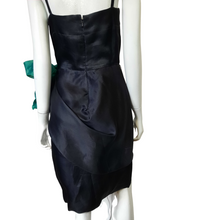 Load image into Gallery viewer, 1960s Silk Chiffon Short Draped Cocktail Dress Large Floret Silk Tafetta, sz S