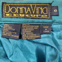 Load image into Gallery viewer, 90s Vintage Donna Vinci Church Suit Pencil Skirt.With Pleated Ruffle Hem Size 6