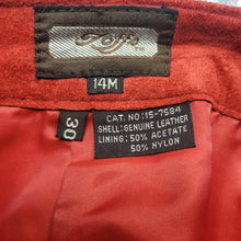 Load image into Gallery viewer, 80s Red Suede Pencil Skirt Size L