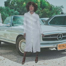 Load image into Gallery viewer, Maria Scotto Ribbed Ruffled Robe Dress Size M/L