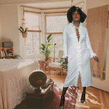 Load image into Gallery viewer, Maria Scotto Ribbed Ruffled Robe Dress Size M/L