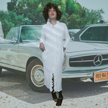 Load image into Gallery viewer, Maria Scotto Ribbed Ruffled Robe Dress Size M/L