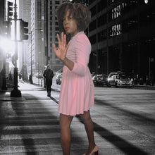 Load image into Gallery viewer, 70s Pink Cocktail Mini Dress With Pleats Size M