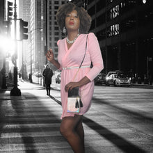 Load image into Gallery viewer, 70s Pink Cocktail Mini Dress With Pleats Size M