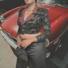 Load image into Gallery viewer, TDF! 90s Vintage Marnie West Black Crop Lace Jacket