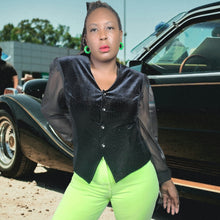 Load image into Gallery viewer, 1980s Vintage Another Thyme Velvet Blouse Size L