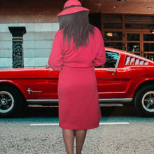 Load image into Gallery viewer, 80s Vintage Red Sweater Dress Claire Thomson Size L