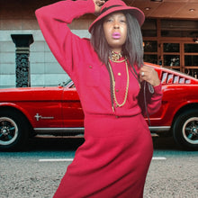 Load image into Gallery viewer, 80s Red Vintage Sweater Dress- Shop Sustainable Fashion- Designer Resale Clothing Site-Lucille Golden Vintage