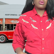Load image into Gallery viewer, 70s Snap Button Cow Girl Shirt