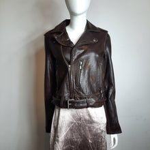 Load image into Gallery viewer, American Eagle Outfitters Brown Leather Motorcycle Jacket Size M
