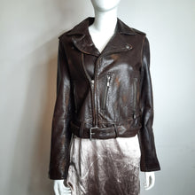 Load image into Gallery viewer, American Eagle Outfitters Brown Leather Motorcycle Jacket Size M