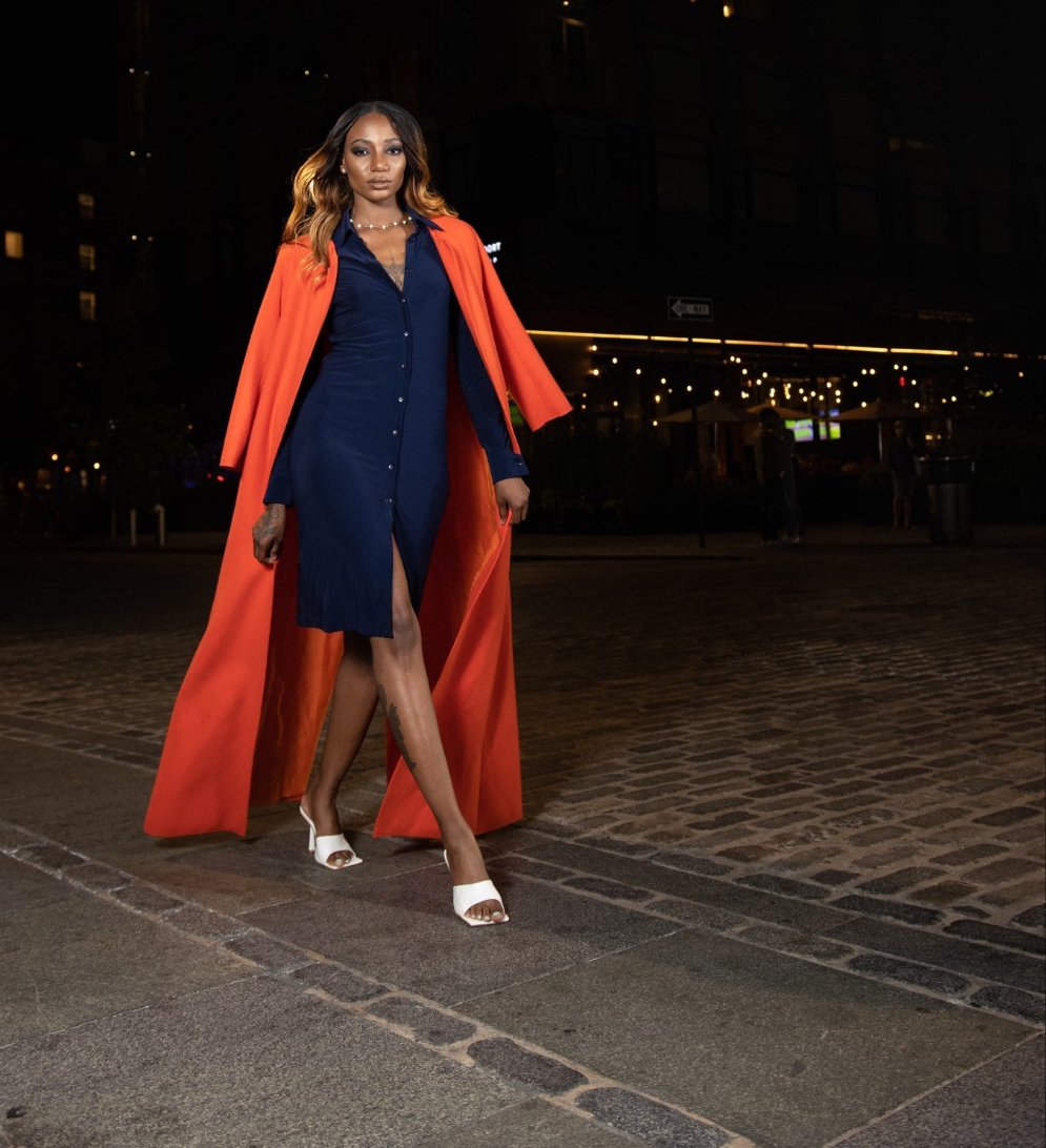 Vintage Norma Kamali Timeless Navy Jersey Shirtdress Sz. S