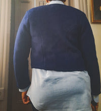 Load image into Gallery viewer, Tally-Ho Vintage Navy Wool Cardigan size M