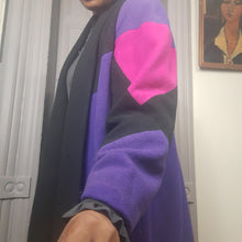 Load image into Gallery viewer, Gallery Colorblock Wool Blanket Swing Coat size L/XL