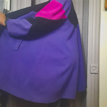 Load image into Gallery viewer, Gallery Colorblock Wool Blanket Swing Coat size L/XL
